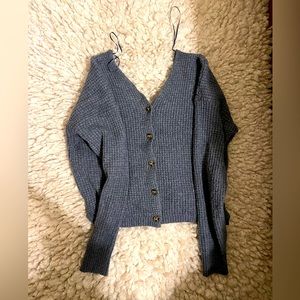 Button Back Waffle Knit
